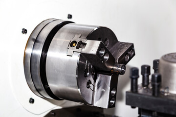 machine tool in metal factory with drilling cnc machines