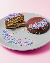 fotografía de alimentos , alfajor de cholate