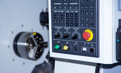 machine tool in metal factory with drilling cnc machines