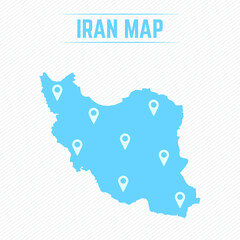 Iran Simple Map With Map Icons