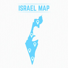 Israel Simple Map With Map Icons