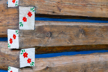 Old wooden houses in village Osturna, Spiska magura region, Slovakia