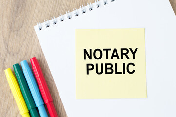 Text Notary Public. Concept meaning Legality Documentation Authorization Certification Contract