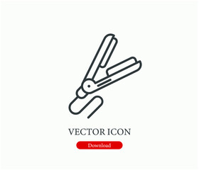 Curling iron vector icon. Editable stroke. Symbol in Line Art Style for Design, Presentation, Website or Apps Elements. Pixel vector graphics - Vector