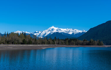 Mount Shuksan from the Baker Lake Dam Area in Washington State 
