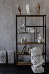 Loft studio with sculptures