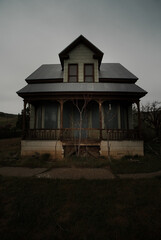 dark spooky abandoned haunted homestead on the dalles mountain ranch near goldendale