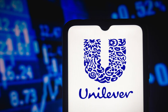 April 27, 2021, Brazil. In this photo illustration the Unilever logo seen displayed on a smartphone screen.