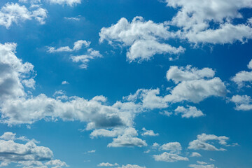 Beautiful blue sky with white clouds as a natural background