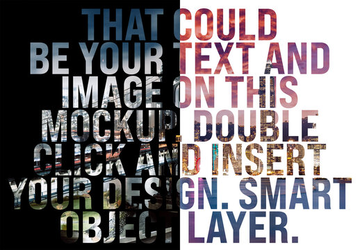 Text Masking Photo Effect Mockup
