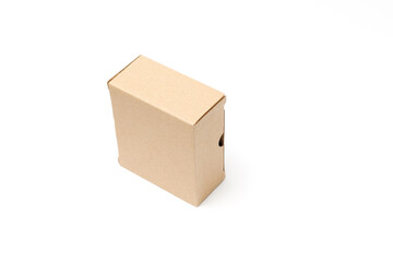 brown cardboard rectangular box on a white background