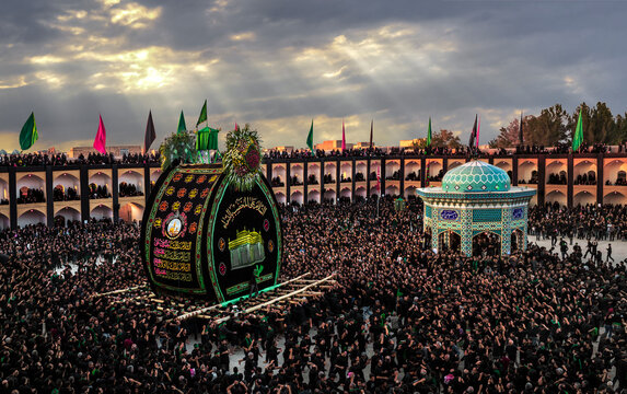 Nakhl Gardani is a religious ritual carried out on the day of Ashura for commemorating the death of Imam Husayn. / Yazd, Iran