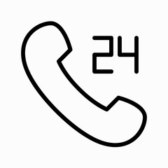 24 hours service icon vector. for the support symbol on the website.