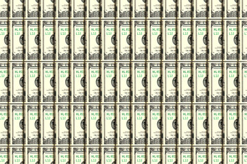Background from rolled up American dollar bills. Creative money pattern. 3d illustration.