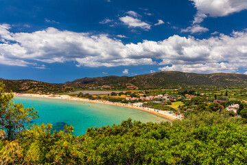 Spaggia di Chia Sa Colonia neach famous Chia beach, Sardinia, Italy. Spaggia di Chia Sa Colonia near famous Chia beach, Sardinia, Italy. Sardinia is the second largest island in the Mediterranean Sea