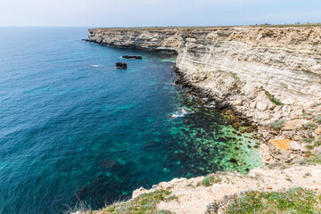Obraz premium Rocky coast of the Tarkhankut peninsula - the westernmost part of Crimea