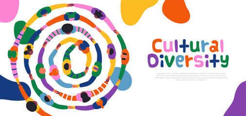 Cultural Diversity people friend round template - 430476423