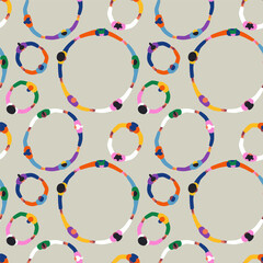 Diverse people round circle seamless pattern - 430476457
