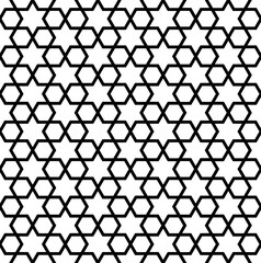 Fototapeta premium Seamless geometric hexagons and stars grid pattern.