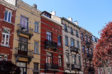 Naklejka premium Schöne Altbaufassaden in Brüssel