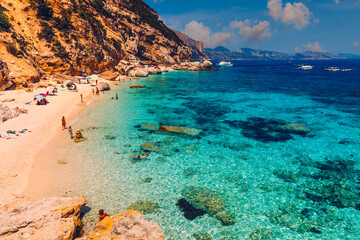 Cala Mariolu beach in Sardinia. Cala Mariolu famous beach. Italy Sardinia Nuoro province National...