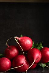 a bunch of fresh radishes on the table