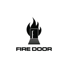 fire door symbol vector logo design