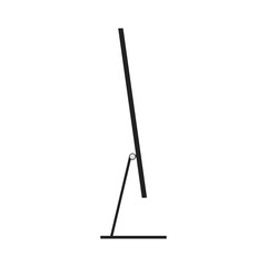 Side View of Computer Monitor, Modern Computer, Slim Computer, Angled Computer Screen, Vector Illustration Background