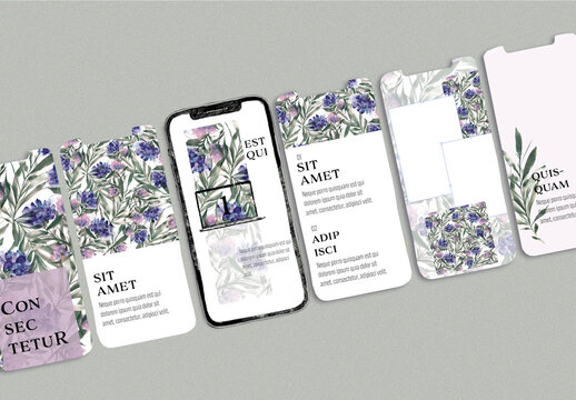 Social Media Watercolor Layouts - Lilac