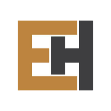 Alphabet letters Initials Monogram logo HE EH