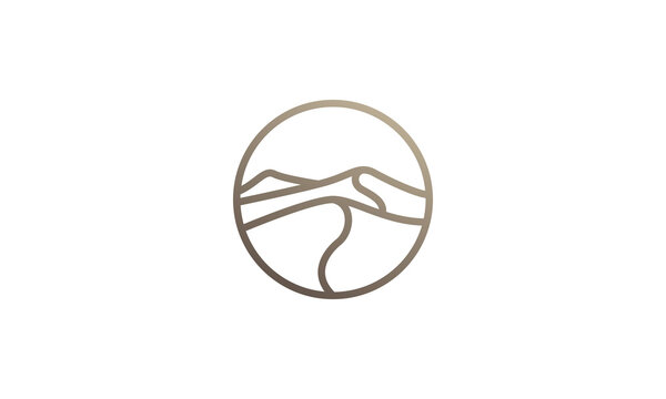 modern shape lines desert on circle logo symbol icon vector graphic design illustration