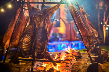 Stake roast, lamb, big barbecue