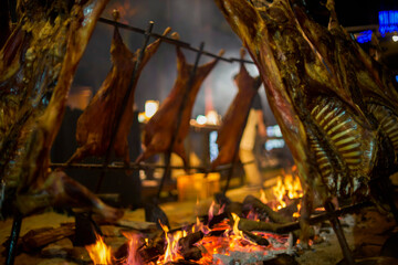 Stake roast, lamb, big barbecue