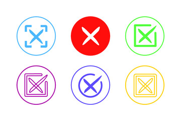 Colorful Cancel Icon Set