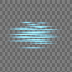 Abstract blue laser beam. Transparent isolated on black background. Vector illustration.the lighting effect.floodlight directional