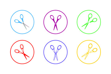 Colorful Scissor Icon Set