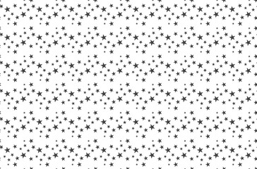 Stars, monochrome wallpaper, pattern. Vector seamless, repetitive illustration packaging, background.