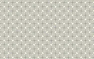 Oval lines with circles, background, abstract. Decorative art pattern, template, packaging. Vector seamless illustration.