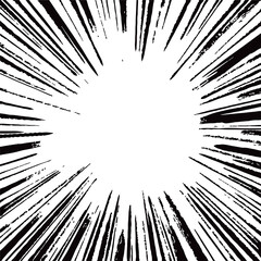 イラスト素材：フラッシュ　漫画　集中線　筆