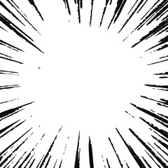 イラスト素材：フラッシュ　漫画　集中線　筆