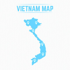 Vietnam Simple Map With Map Icons