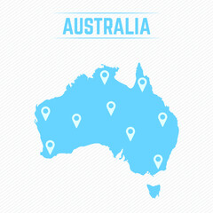 Australia Simple Map With Map Icons