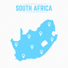 South Africa Simple Map With Map Icons