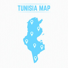 Tunisia Simple Map With Map Icons