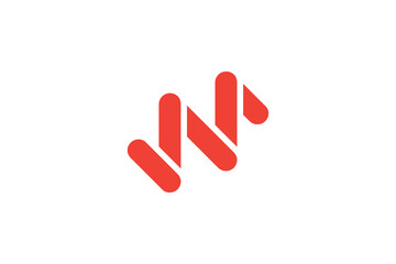 letter w, m, or n initial logo design, simple modern style, memorable unique concept