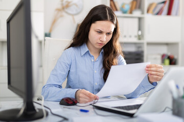 Angry female manager experiencing emotions in office