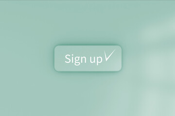 Sign up Button Icon 3d illustration.