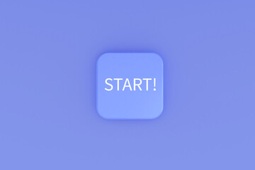 Start Button Icon 3d illustration.