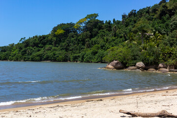 Beautiful beach called Jabaquara Beach located in the city of Paraty Rio de Janeiro Brazil.