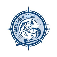 Vector graphic of fishing emblem
